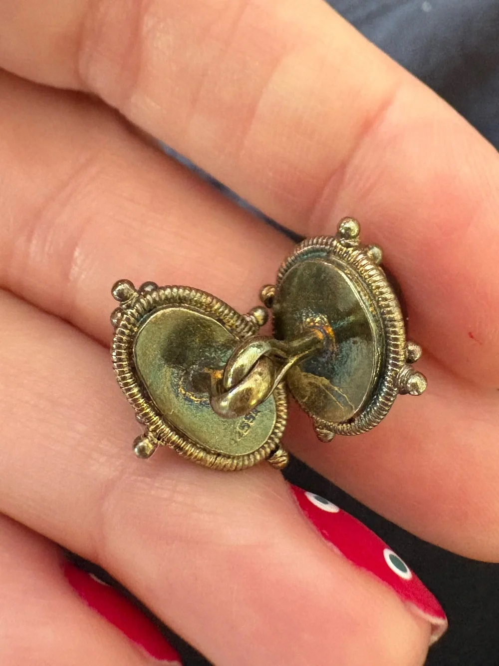 Garnet Vintage Double-Sided Cufflinks